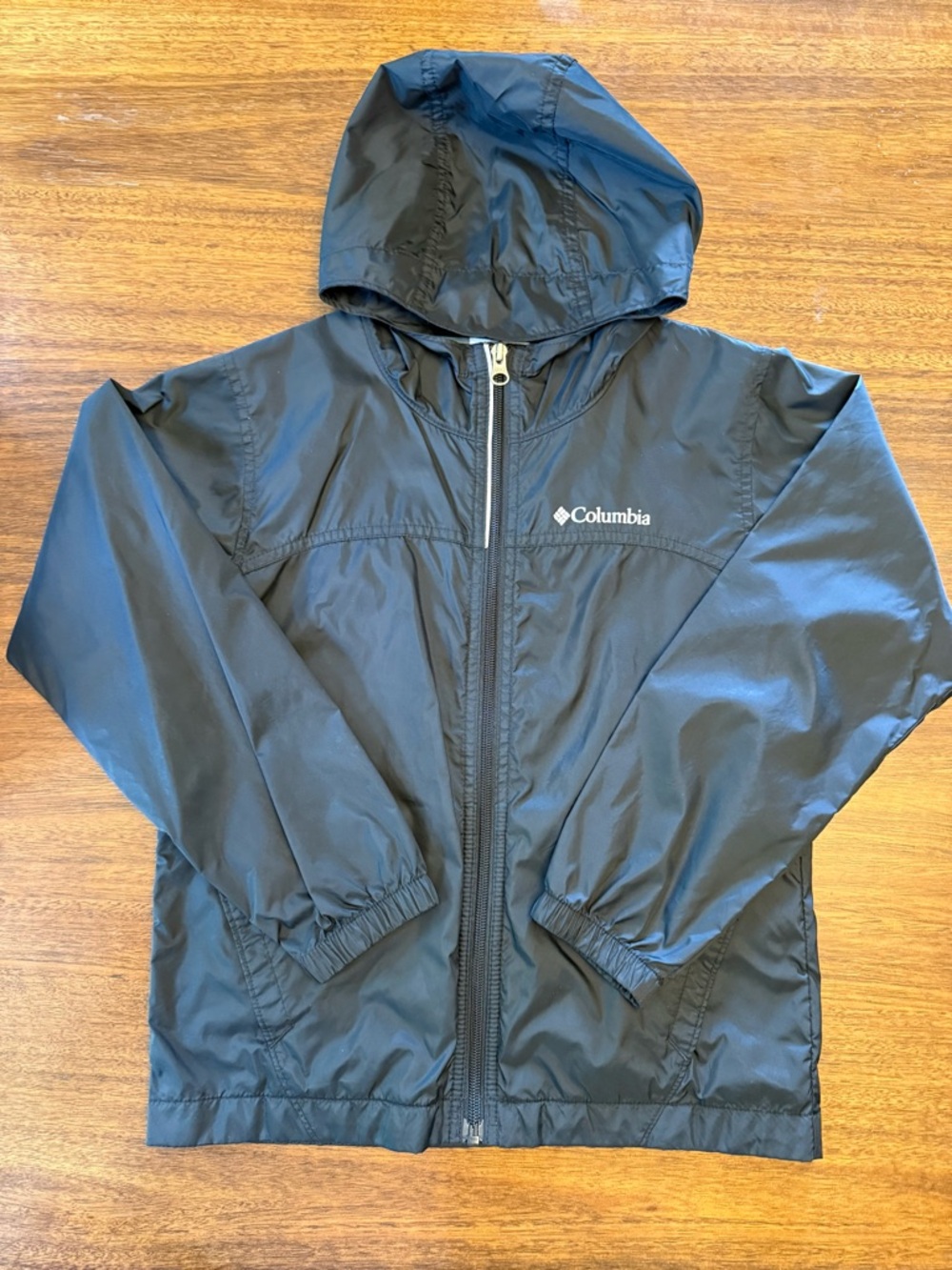 Columbia Lightweight Hooded Windbreaker - Black Size 8